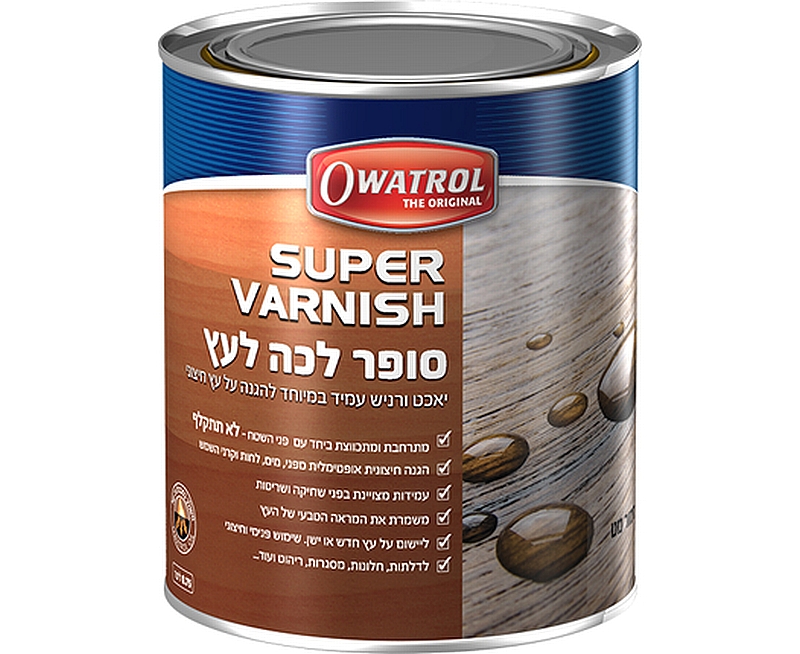 יאכט ורניש Super Varnish - סופר לכה לעץ מבריק 0.75 ליטר