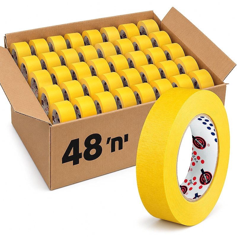 נייר דבק צהוב מקצועי 19X50 קרטון 48 יח