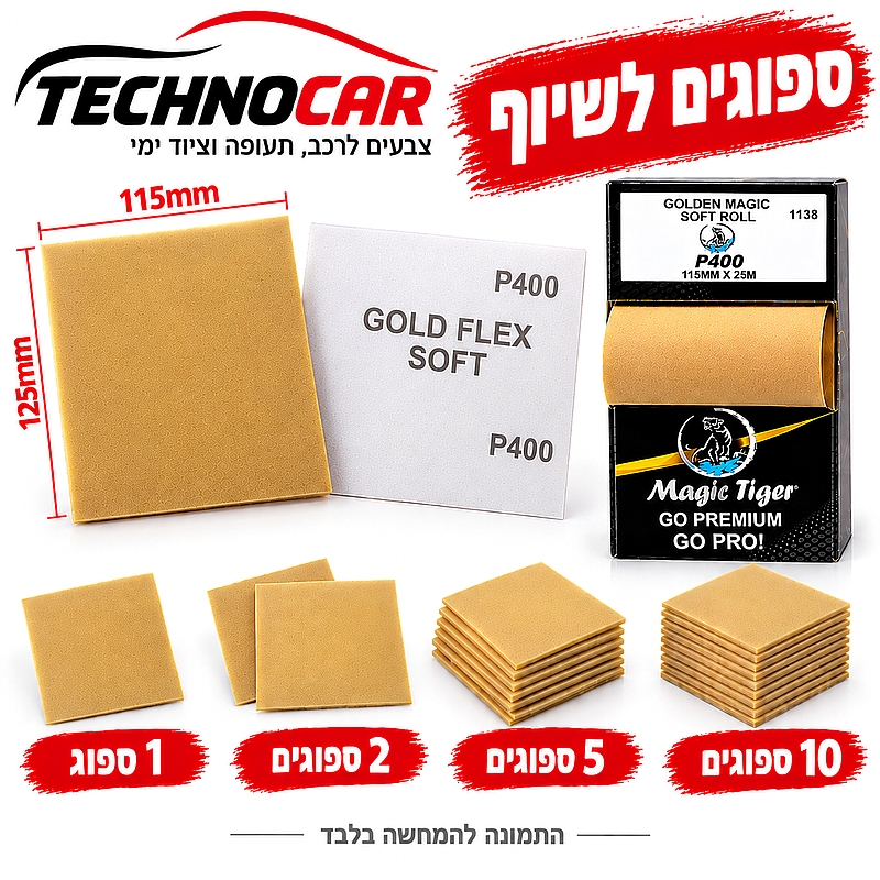 נייר ליטוש ספוג רול גליל P400 בחר כמות