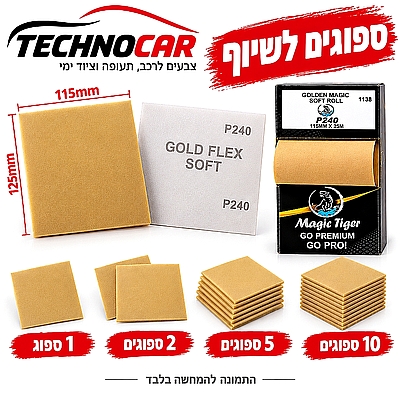 נייר ליטוש ספוג רול גליל P240 בחר כמות